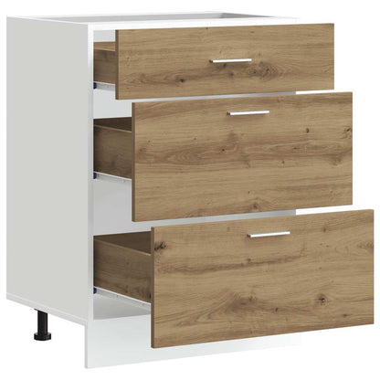 Kitchen Base Cabinet "Lyon" Artisan Oak Engineered Wood