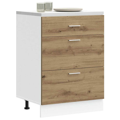 Kitchen Base Cabinet "Lyon" Artisan Oak Engineered Wood