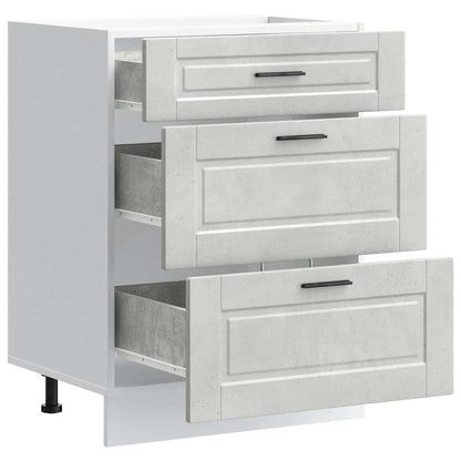 Kitchen Base Cabinet Porto Concrete Grey Engineered Wood