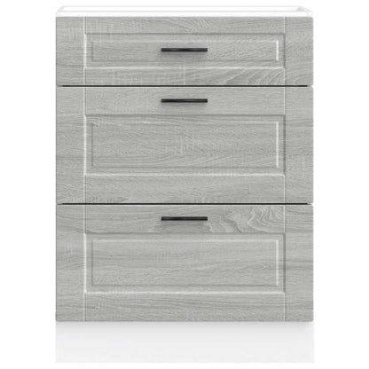Kitchen Base Cabinet "Porto" Grey Sonoma Engineered Wood