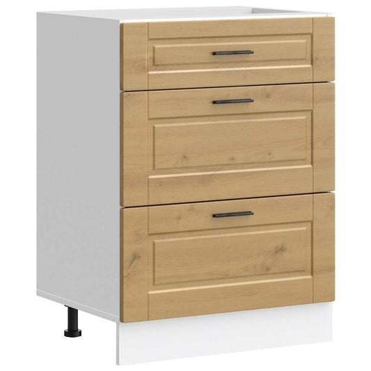 Kitchen Base Cabinet "Porto" Artisan Oak Engineered Wood
