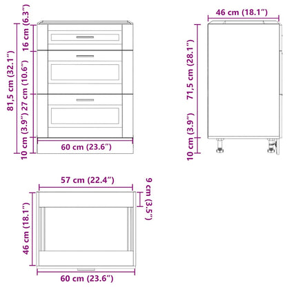 Kitchen Base Cabinet Porto Artisan Oak Engineered Wood
