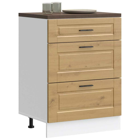 Kitchen Base Cabinet "Porto" Artisan Oak Engineered Wood