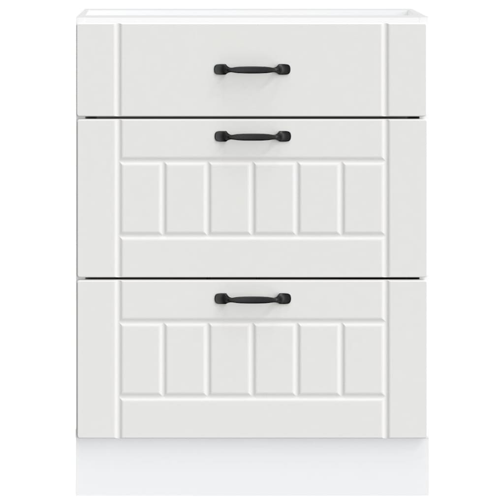 Kitchen Base Cabinet "Lucca" White Engineered Wood