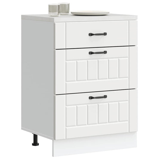 Kitchen Base Cabinet "Lucca" White Engineered Wood