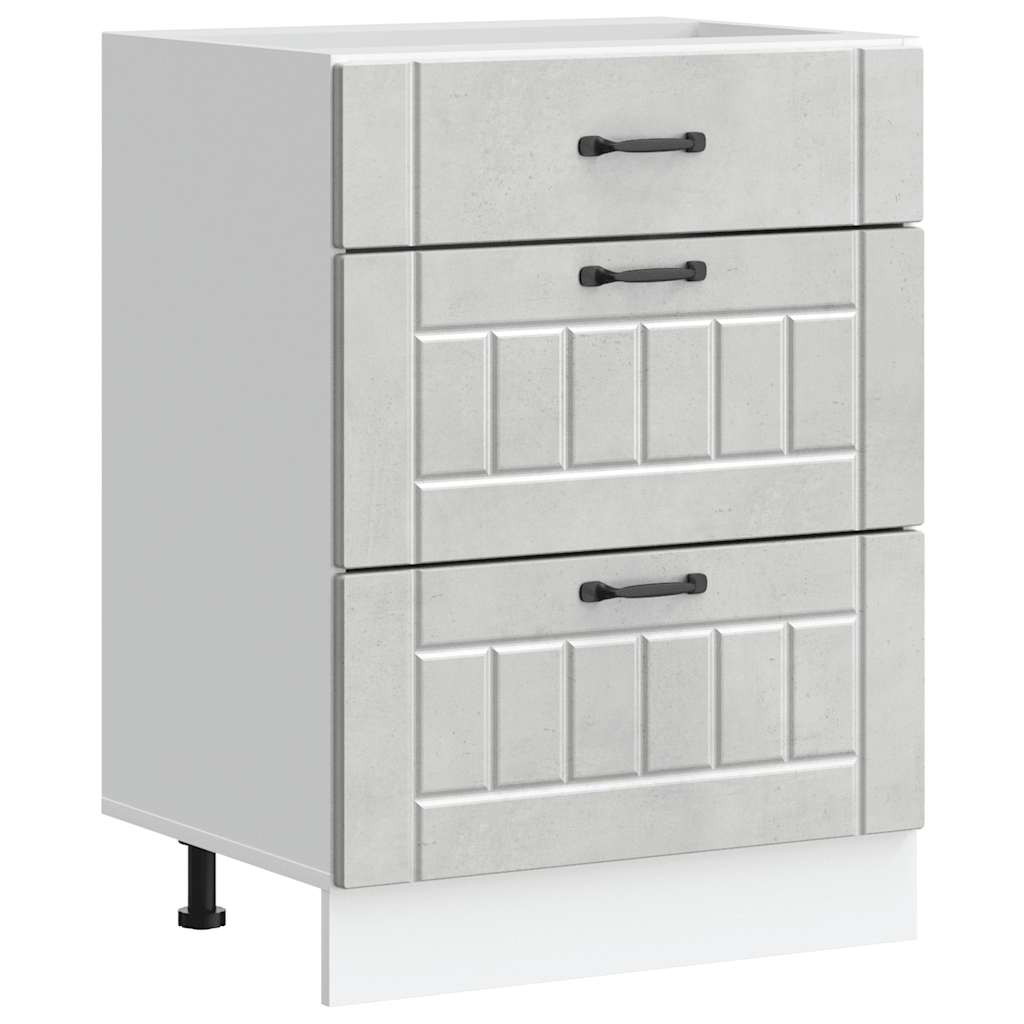 Kitchen Base Cabinet "Lucca" Concrete Grey Engineered Wood