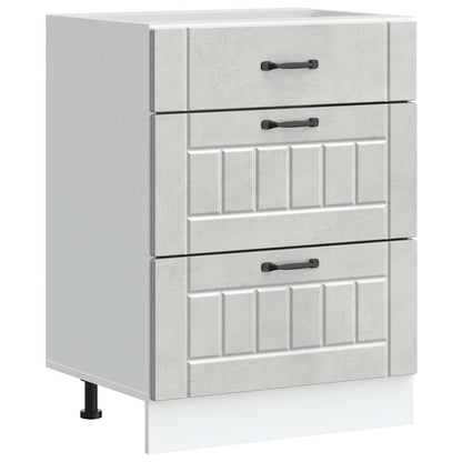 Kitchen Base Cabinet "Lucca" Concrete Grey Engineered Wood