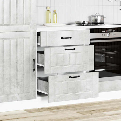 Kitchen Base Cabinet "Lucca" Concrete Grey Engineered Wood