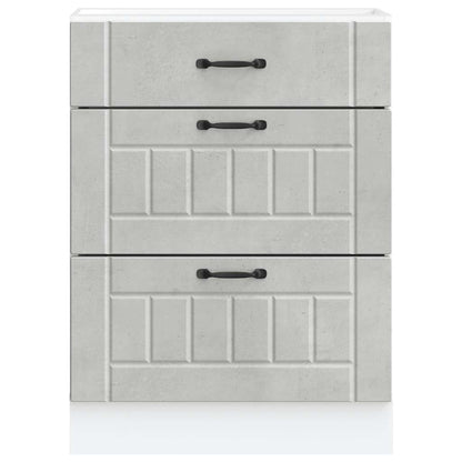 Kitchen Base Cabinet "Lucca" Concrete Grey Engineered Wood
