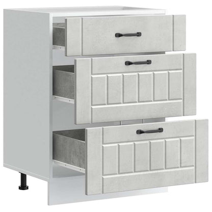 Kitchen Base Cabinet "Lucca" Concrete Grey Engineered Wood