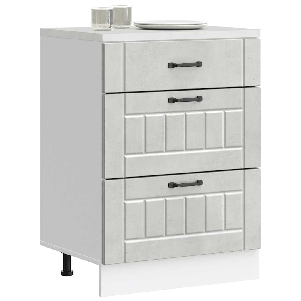 Kitchen Base Cabinet Lucca Concrete Grey Engineered Wood