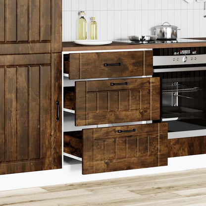Kitchen Base Cabinet "Lucca" Smoked Oak Engineered Wood