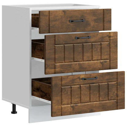 Kitchen Base Cabinet "Lucca" Smoked Oak Engineered Wood