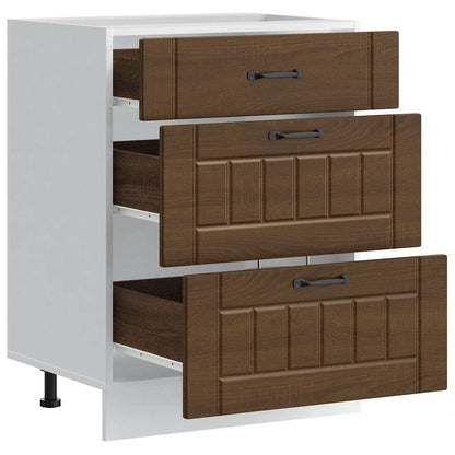 Kitchen Base Cabinet "Lucca" Brown Oak Engineered Wood