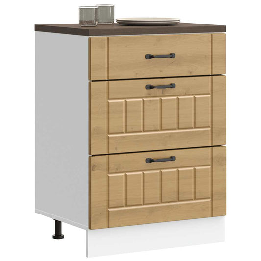 Kitchen Base Cabinet "Lucca" Artisan Oak Engineered Wood