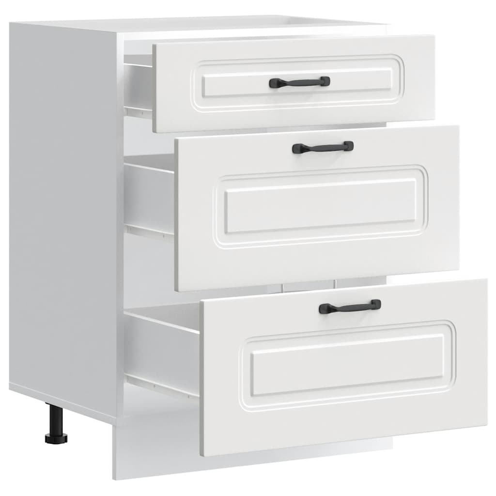 Kitchen Base Cabinet Kalmar White Engineered Wood