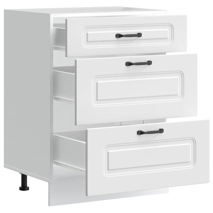 Kitchen Base Cabinet "Kalmar" White Engineered Wood