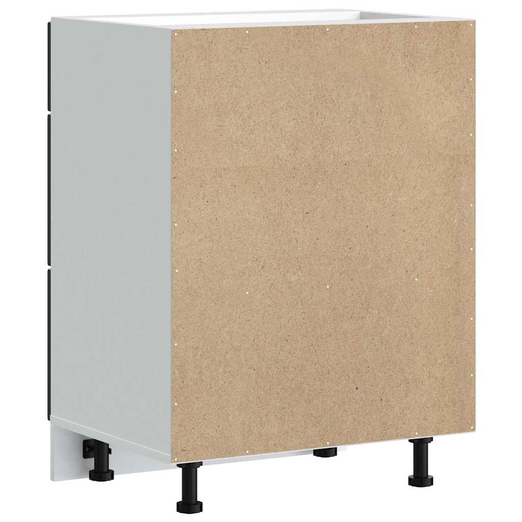 Kitchen Base Cabinet "Kalmar" Black Engineered Wood