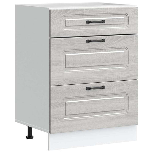 Kitchen Base Cabinet "Kalmar" Grey Sonoma Engineered Wood
