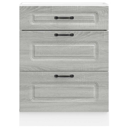 Kitchen Base Cabinet "Kalmar" Grey Sonoma Engineered Wood