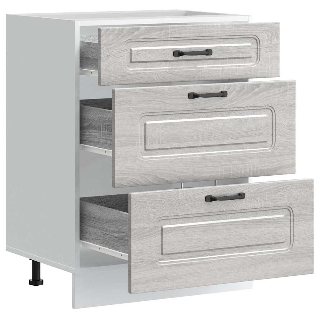 Kitchen Base Cabinet "Kalmar" Grey Sonoma Engineered Wood