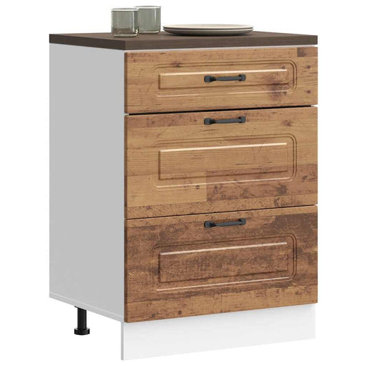 Kitchen Base Cabinet "Kalmar" Old Wood Engineered Wood