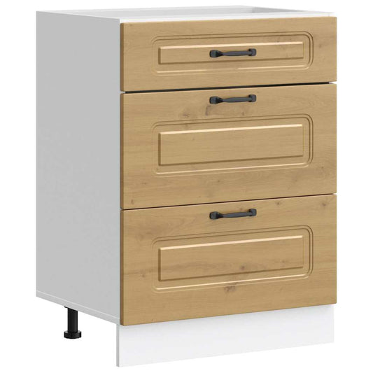 Kitchen Base Cabinet "Kalmar" Artisan Oak Engineered Wood