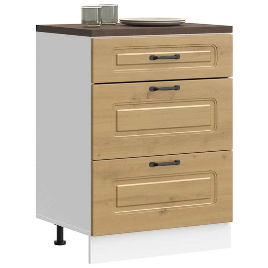 Kitchen Base Cabinet "Kalmar" Artisan Oak Engineered Wood