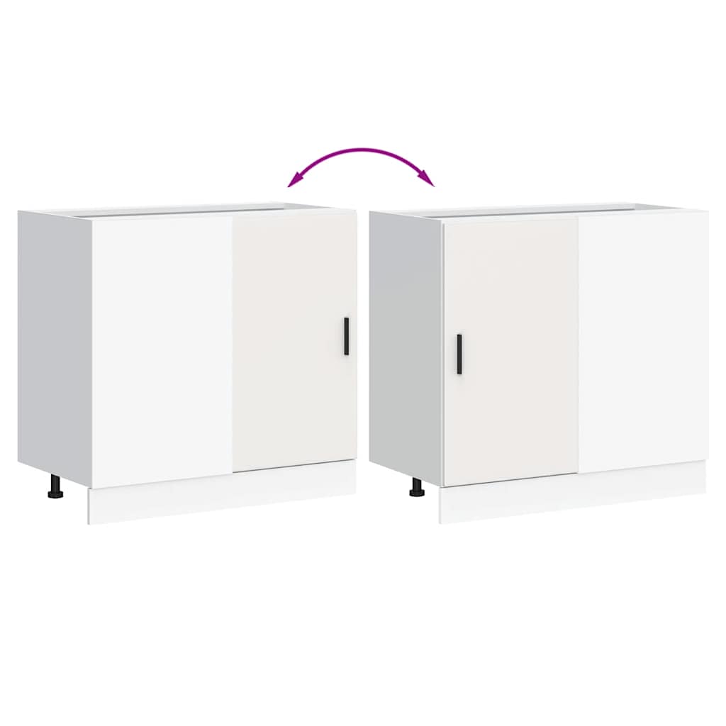 Kitchen Base Cabinet Lyon White Engineered Wood