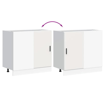 Kitchen Base Cabinet Lyon White Engineered Wood