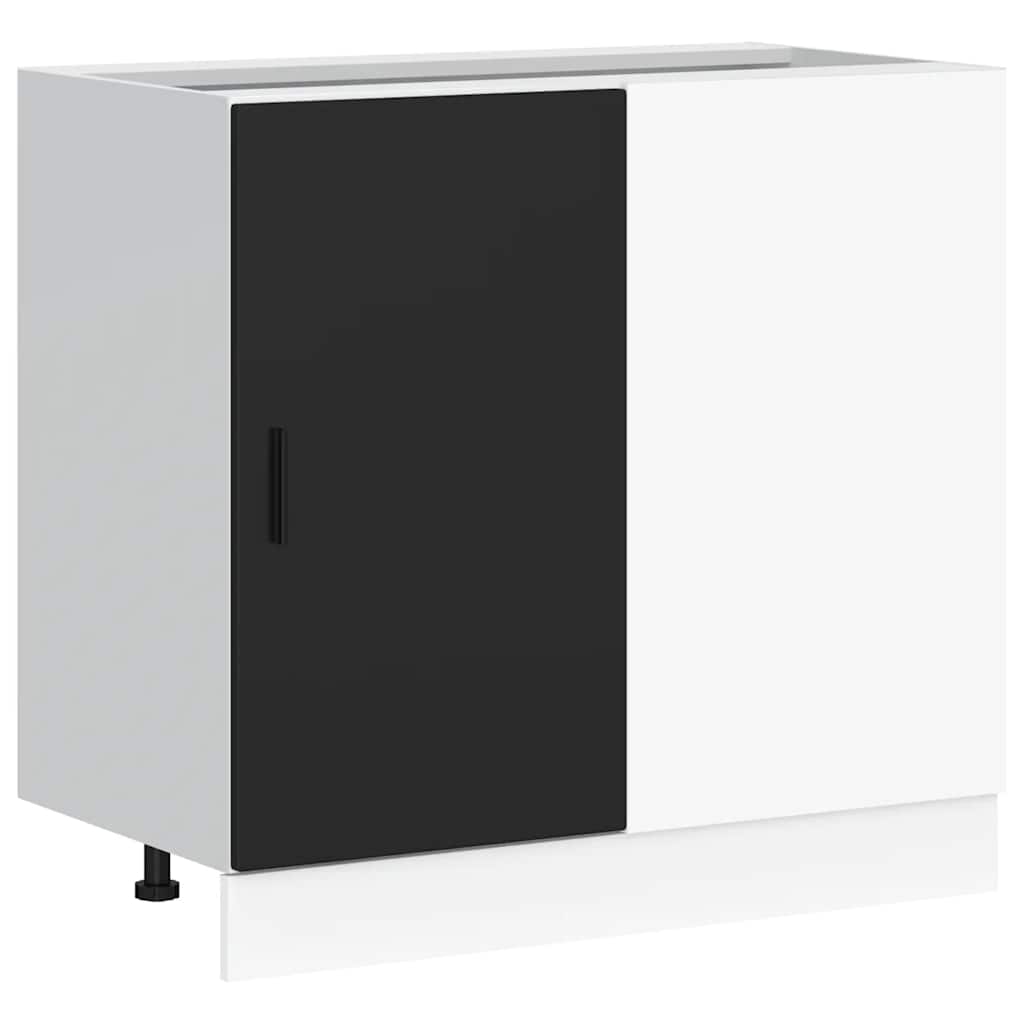 Kitchen Base Cabinet Lyon Black Engineered Wood