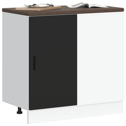 Kitchen Base Cabinet Lyon Black Engineered Wood
