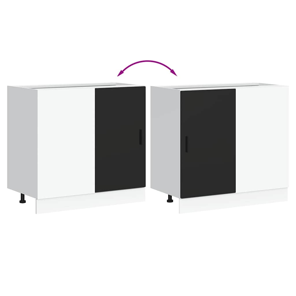 Kitchen Base Cabinet Lyon Black Engineered Wood
