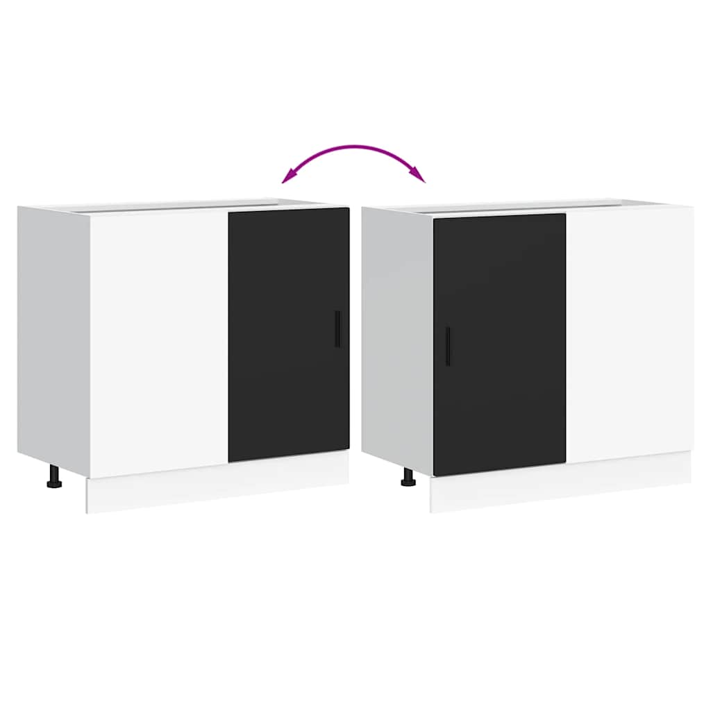 Kitchen Base Cabinet Lyon Black Engineered Wood