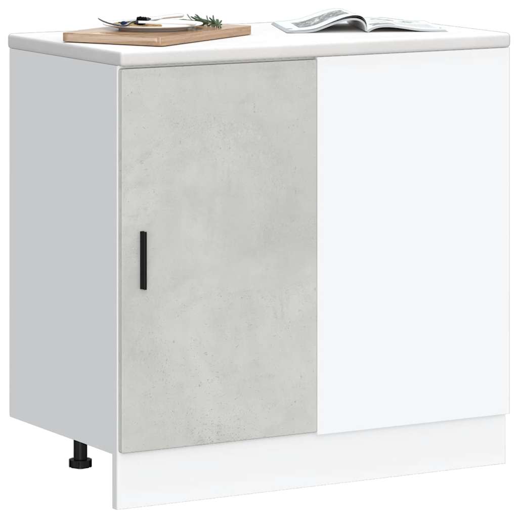 Kitchen Base Cabinet "Lyon" Concrete Grey Engineered Wood