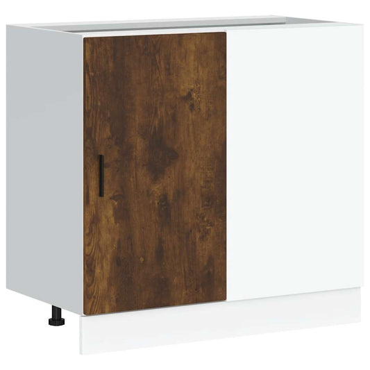Kitchen Base Cabinet "Lyon" Smoked Oak Engineered Wood