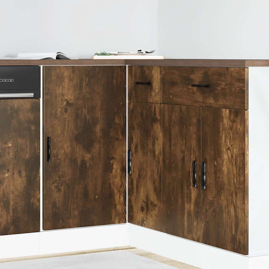 Kitchen Base Cabinet "Lyon" Smoked Oak Engineered Wood