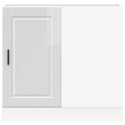 Kitchen Base Cabinet "Porto" High Gloss White Engineered Wood