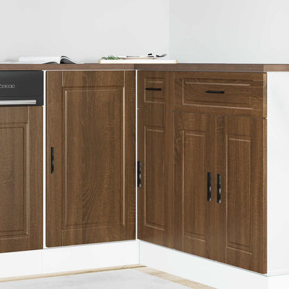 Kitchen Base Cabinet "Porto" Brown Oak Engineered Wood