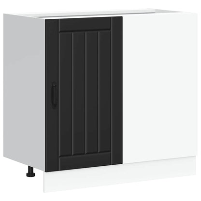 Kitchen Base Cabinet "Lucca" Black Engineered Wood
