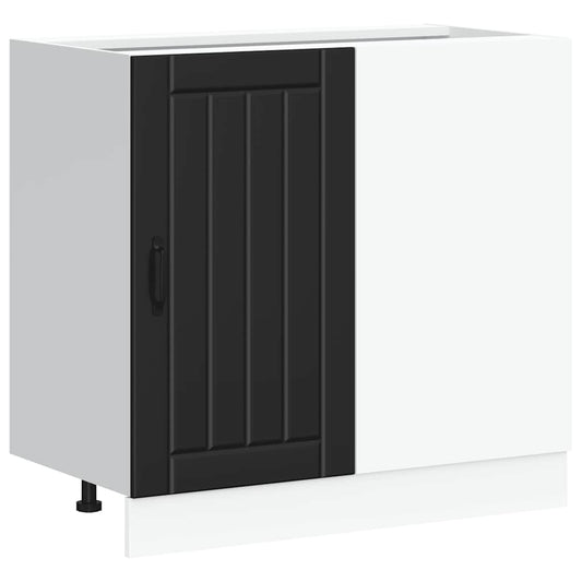 Kitchen Base Cabinet "Lucca" Black Engineered Wood