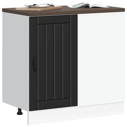 Kitchen Base Cabinet "Lucca" Black Engineered Wood