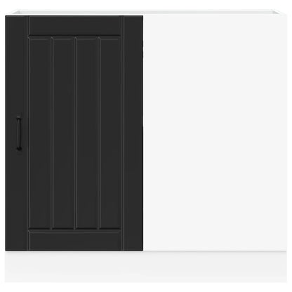 Kitchen Base Cabinet "Lucca" Black Engineered Wood