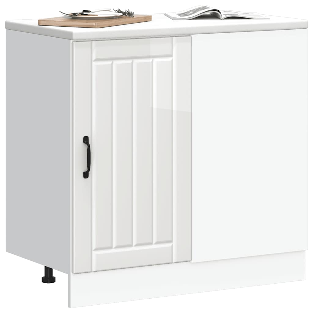 Kitchen Base Cabinet "Lucca" High Gloss White Engineered Wood