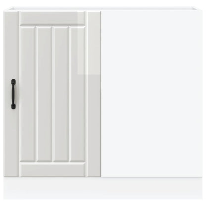 Kitchen Base Cabinet "Lucca" High Gloss White Engineered Wood