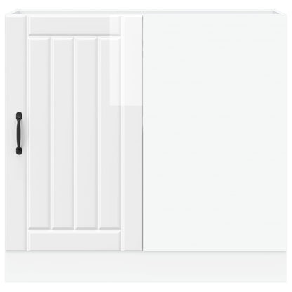 Kitchen Base Cabinet "Lucca" High Gloss White Engineered Wood