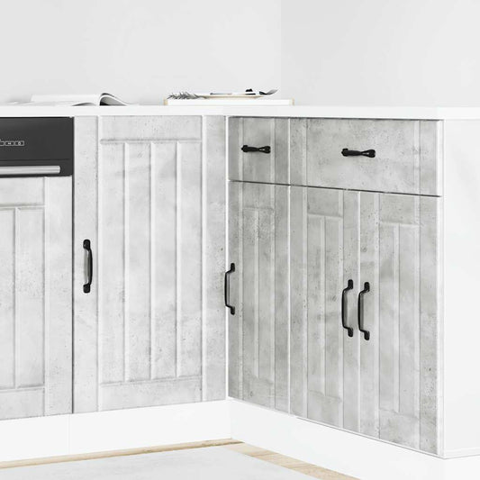 Kitchen Base Cabinet Lucca Concrete Grey Engineered Wood