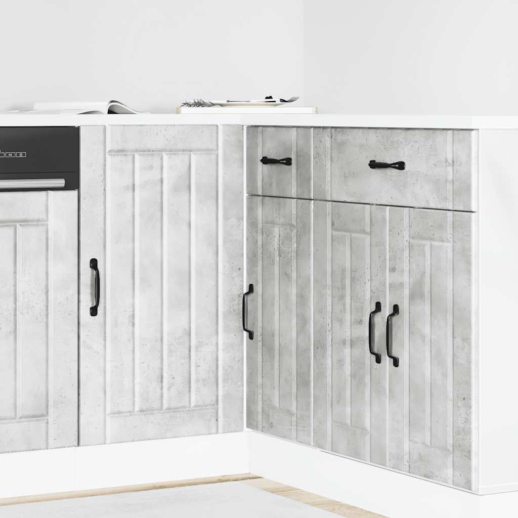 Kitchen Base Cabinet Lucca Concrete Grey Engineered Wood