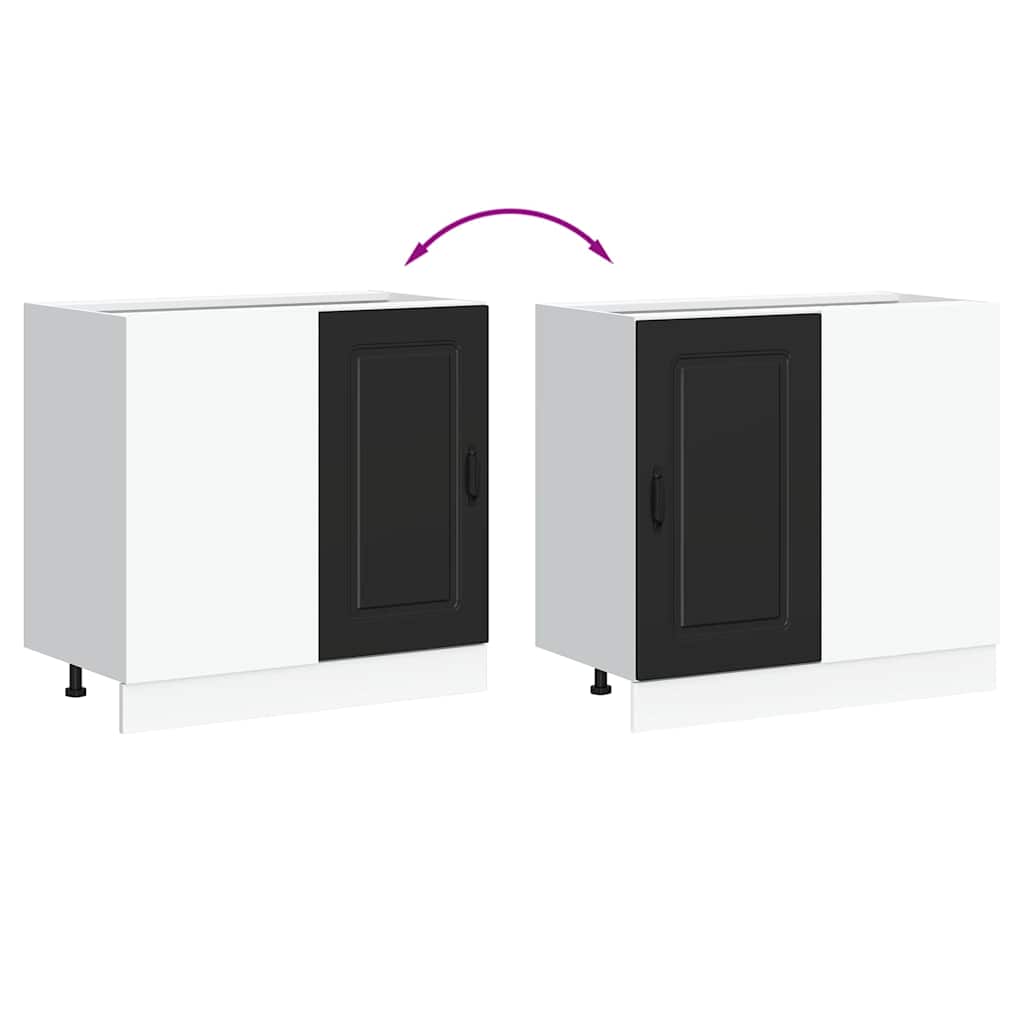Kitchen Base Cabinet "Kalmar" Black Engineered Wood