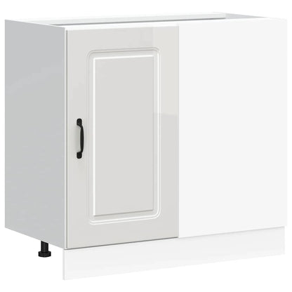 Kitchen Base Cabinet "Kalmar" High Gloss White Engineered Wood